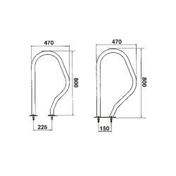 Salida piscina modelo 470 x 800 mm AstralPool Fijación mediante pletina