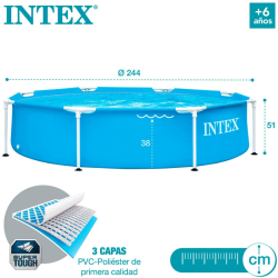 Pool Intex Metal Frame 244 x 51 cm 28205NP
