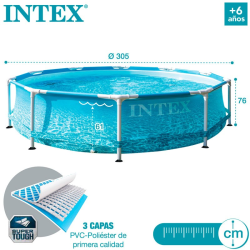 Piscina Intex Beachside Metal Frame 305x76cm 28206NP