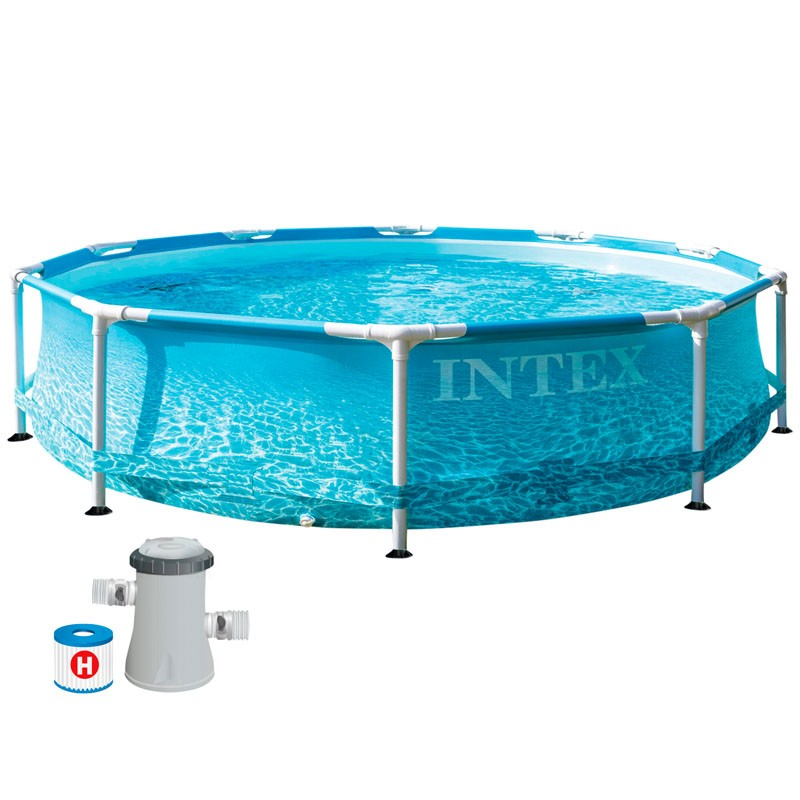 Piscina Intex Beachside Metal Frame con depuradora 305x76cm 28208NP