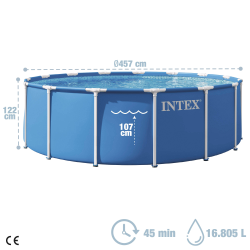 Pool Intex Metal Frame 457 x 122 cm with filter unit and ladder 28242NP