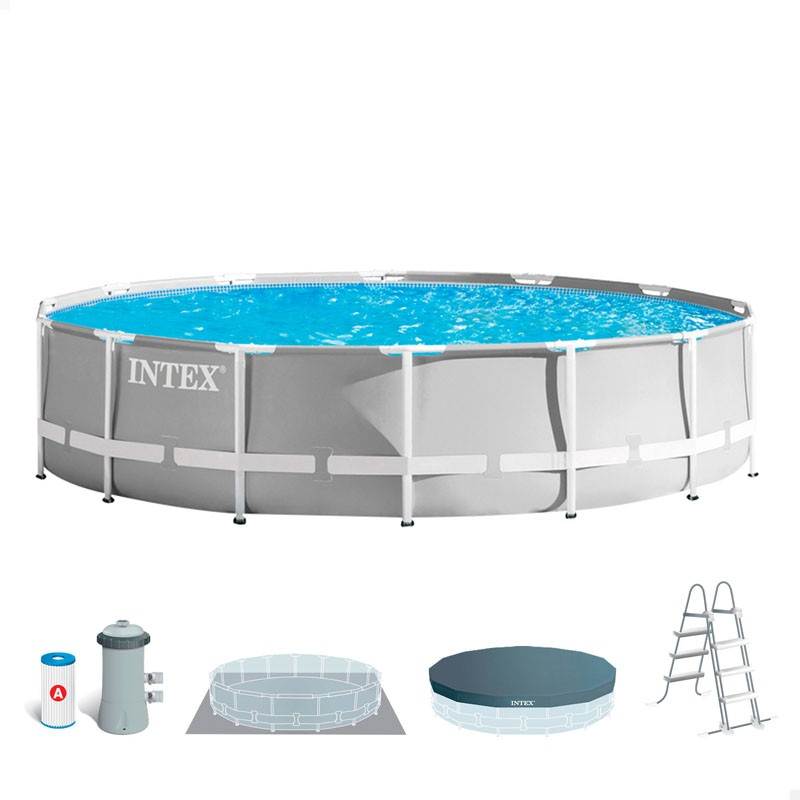 Piscina Intex Prism Frame 457x107cm con depuradora y escalera 26724NP