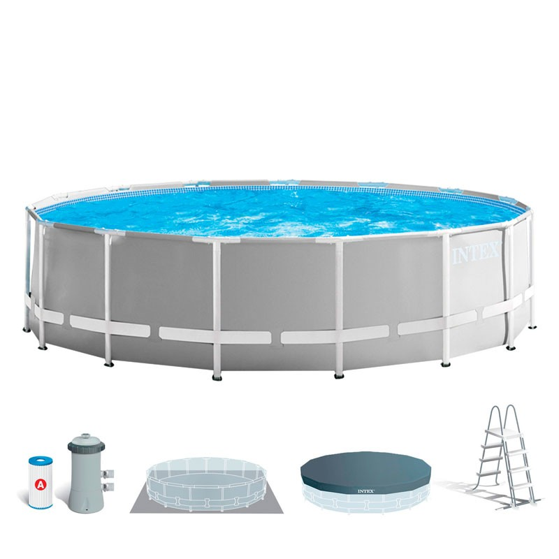 Piscina Intex Prism Frame 457x122cm con depuradora y escalera 26726NP