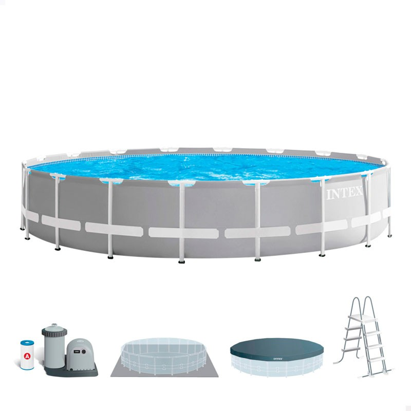 Piscina Intex Prism Frame 610x132cm con depuradora y escalera 26756NP