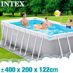Pool INTEX Prism Frame 400x200x122cm Dep. Cartridge and Ladder 26790np