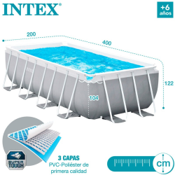 Piscina Intex Prism Frame 400x200x122cm dep. cartucho y escalera 26790NP