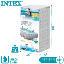 Piscina Intex Prism Frame 400x200x122cm dep. cartucho y escalera 26790NP