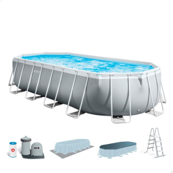 Pool Intex Prism Frame Ovalada 610 x 305 x 122 cm dep. cartridge and ecalera 26798NP