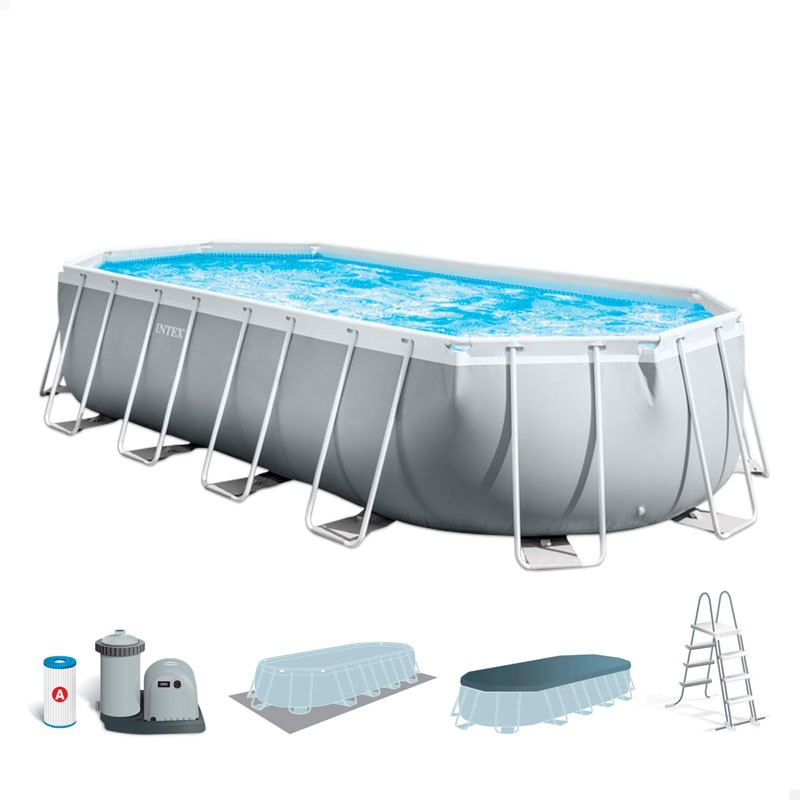 Piscina Intex Prism Frame Ovalada 610x305x122cm dep. cartucho y ecalera 26798NP