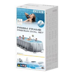Piscina Intex Prism Frame Ovalada 610 x 305 x 122 cm dep. cartucho y ecalera 26798NP