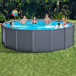 Piscina Intex Graphite Panel 478x124cm con depuradora arena y escalera 26384NP