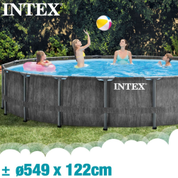 Piscina Intex Greywood Prism Frame 549x122cm con dep. cartucho y escalera 26744NP