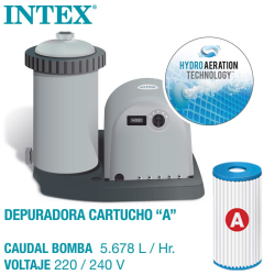 Piscina Intex Greywood Prism Frame 549x122cm con dep. cartucho y escalera 26744NP