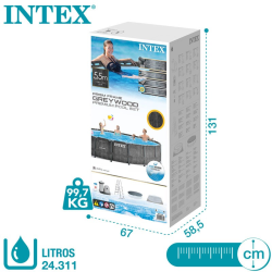 Piscina Intex Greywood Prism Frame 549x122cm con dep. cartucho y escalera 26744NP