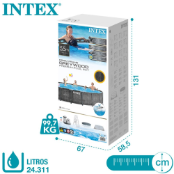 Pool Intex Greywood Prism Frame 549 x 122 cm with dep. cartridge and ladder 26744NP