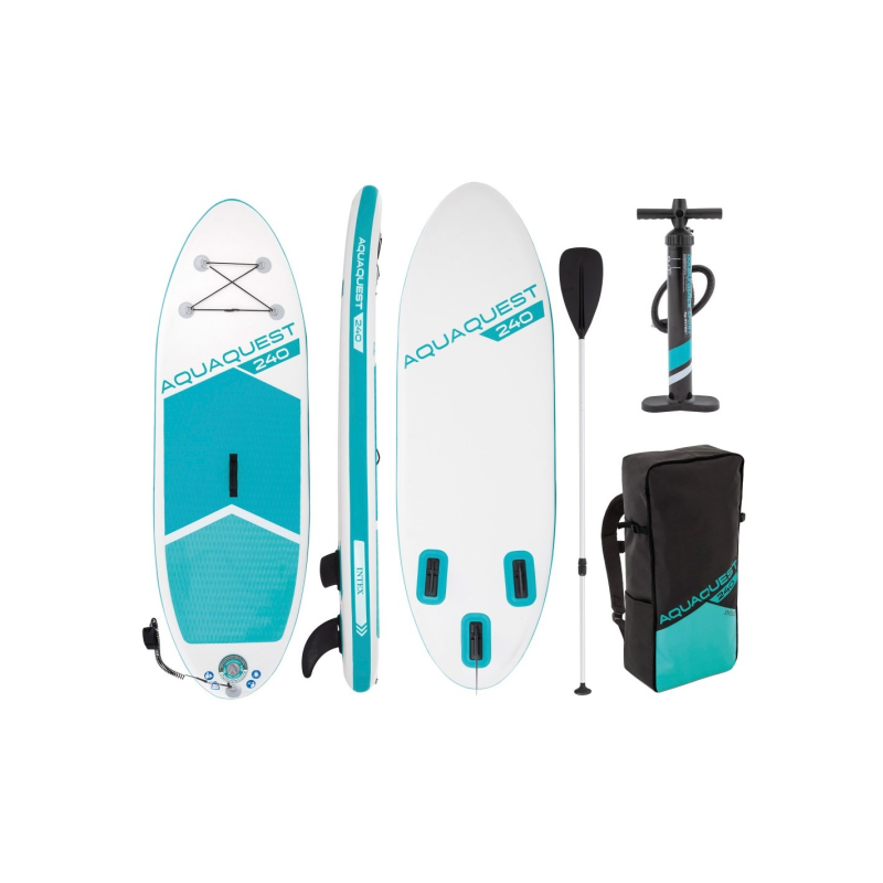 Tabla de Paddle Surf Hinchable Intex Máx. 90 Kg con remo, hinchador y mochila 244x76cm