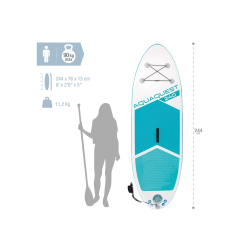 Stand-Up Paddleboard Inflatable INTEX Máx. 90 kg with Remo, Hinchador and Mochila 244x76cm