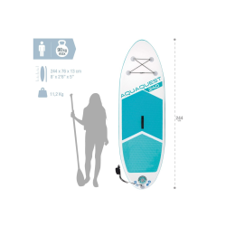 Tabla de Paddle Surf Hinchable Intex Máx. 90 Kg con remo, hinchador y mochila 244x76cm