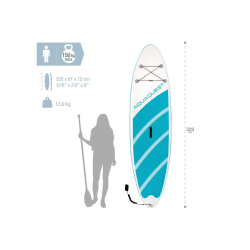 Stand-Up Paddleboard Inflatable INTEX Máx. 150 kg with Remo, Hinchador and Mochila 320x81cm