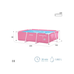 Pool Intex Small Frame Rosa 220 x 150 x 60 cm 28266NP