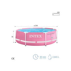 Piscina Intex Metal Frame Rosa Ø244x76cm 28290NP