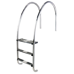 Ladder for with Overflow Channel AISI-316 AstralPool 1 step + step safety