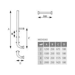 Ladder Sky design Elegant Stainless steel with 2 steps