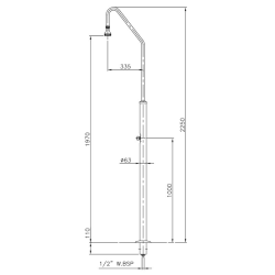 Pool shower with spray head and timed push button AstralPool