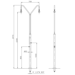 Ducha pool AstralPool with 2 rociadores and 2 pulsadores temporizados