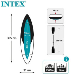 Kayak recreo inflatable Intex Excursion Pro K1 305X91X46 cm 68303NP