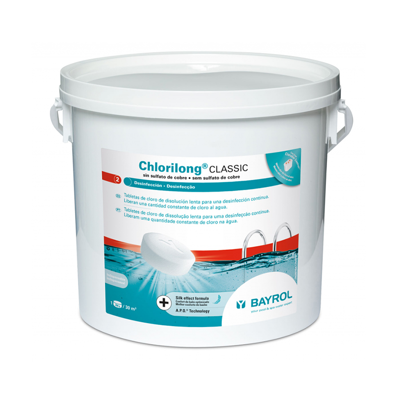 Cloro Lento Chlorilong CLASSIC Tabletas 250gr Bayrol 5 Kg