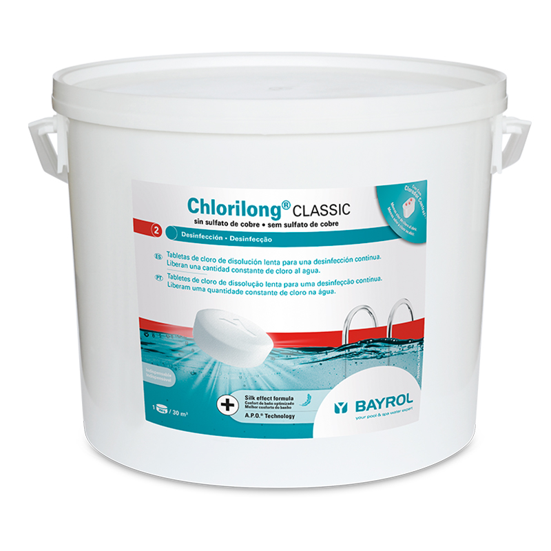 Cloro Lento Chlorilong CLASSIC Tabletas 250gr Bayrol 10 Kg