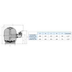 Pool Filter Laminated Kriba with Side Valve