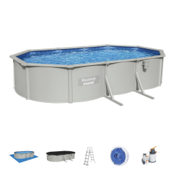 Pool Bestway Hydrium removable Acero Ovalada 610 x 360 x 120 cm with Filter unit