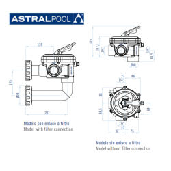 valve Selectora Classic Lateral ASTRALPOOL Sin Enlace a Filter