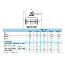 Filter Cantabric Superior AstralPool Top Valve with Outlets 1½"