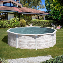 Above-ground pool GRE Finlandia Circular imitación madera 120 cm altura