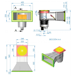 Skimmer 15 L opening ampliación cover cuadrada pool liner and prefab AstralPool