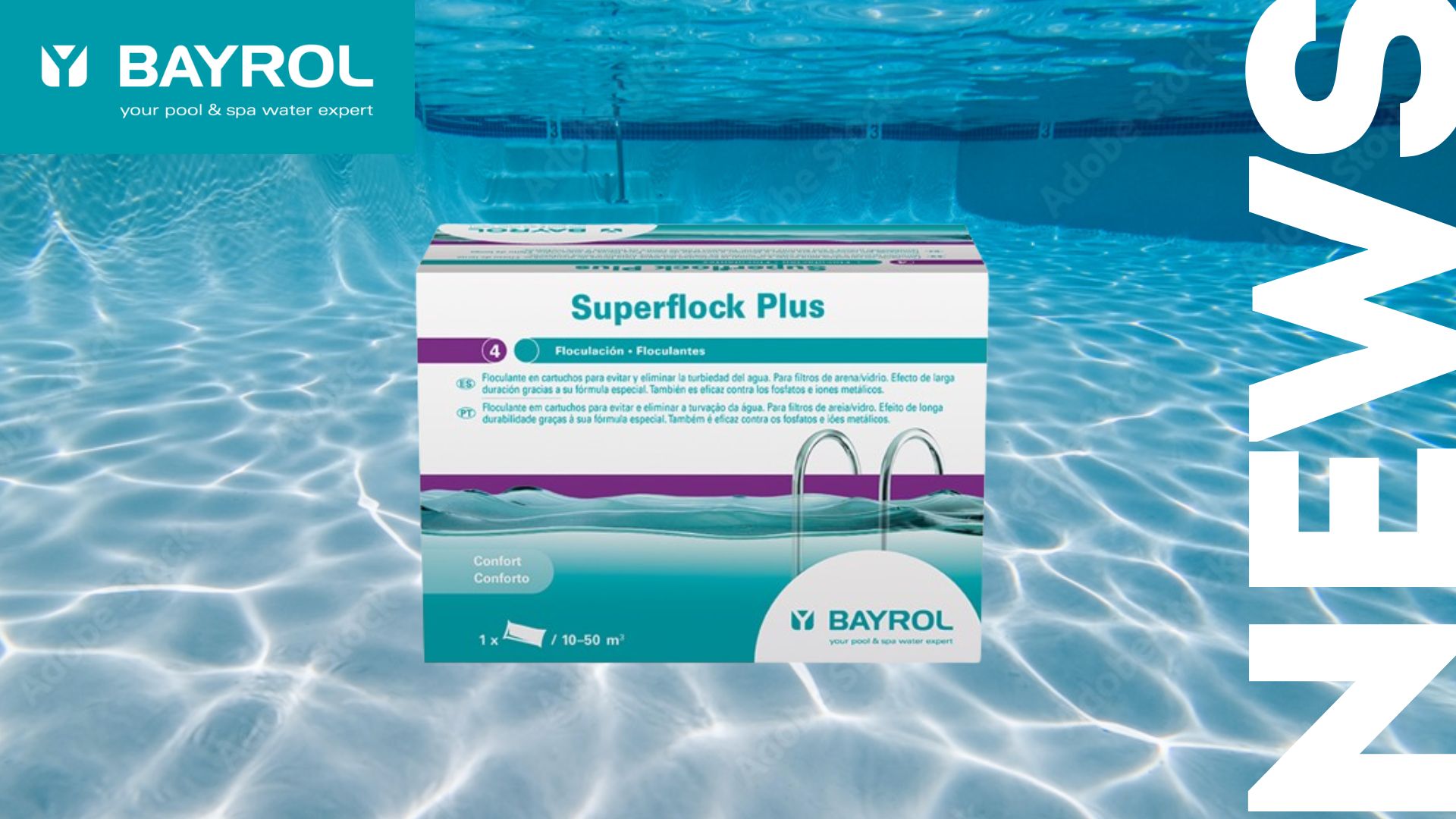Cómo utilizar el floculante en la piscina – con el Superflock Plus de BAYROL