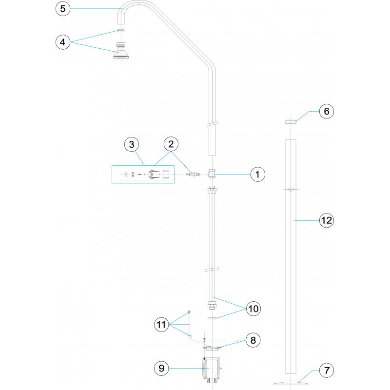 Ducha 1 rociador 1 valvula D43 00091