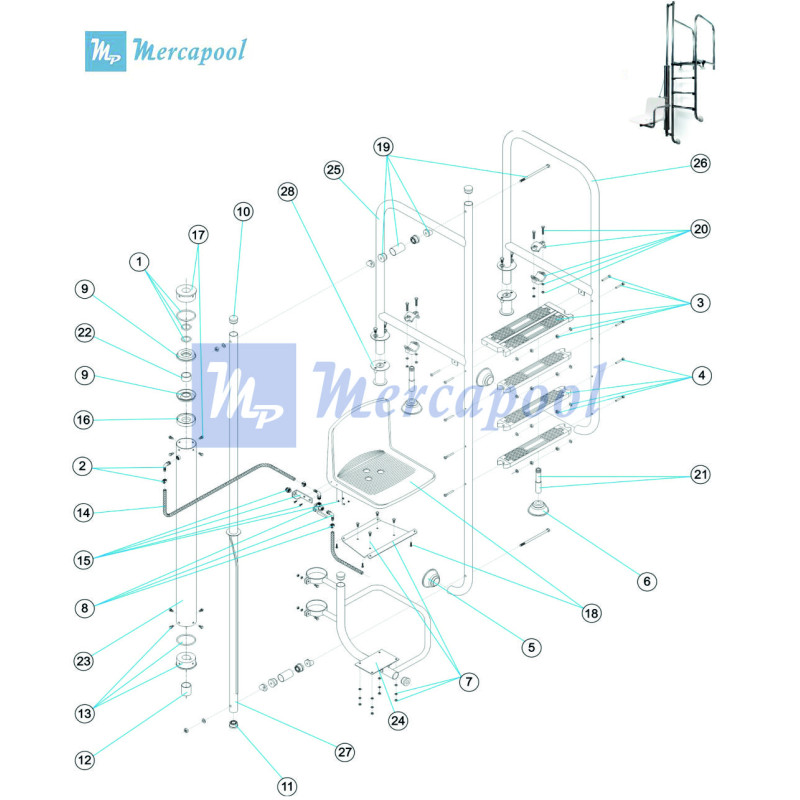 Elevador hidráulico con escalera Astralpool