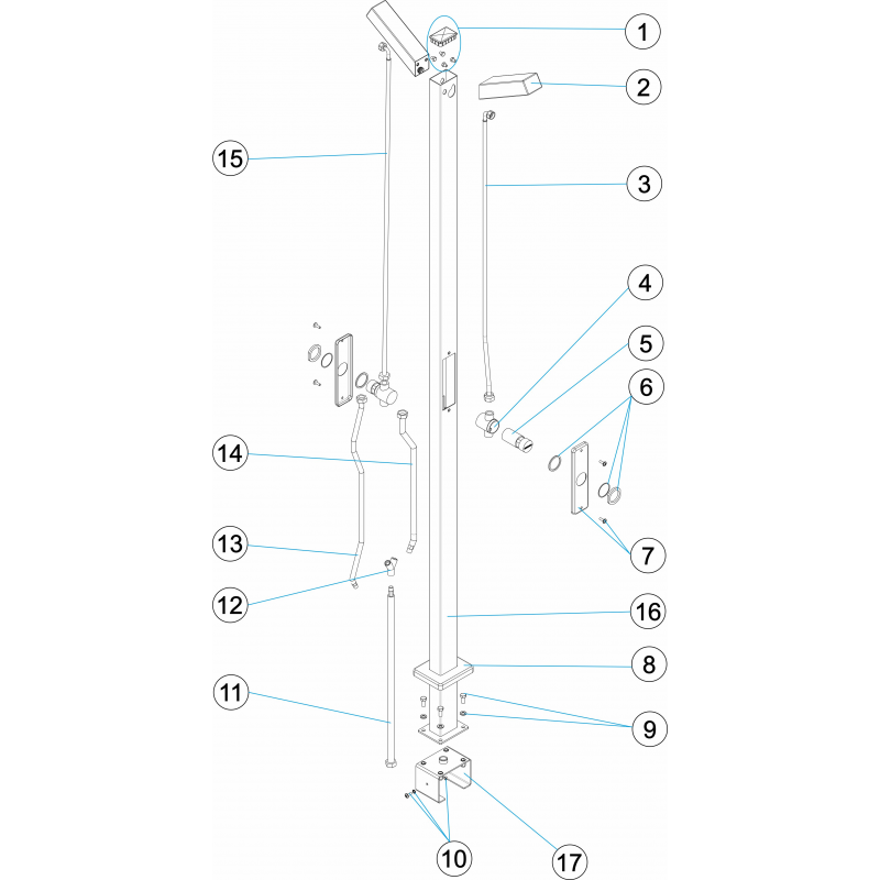 Ducha 2 rociadores 2 pulsadores temporizado 59778